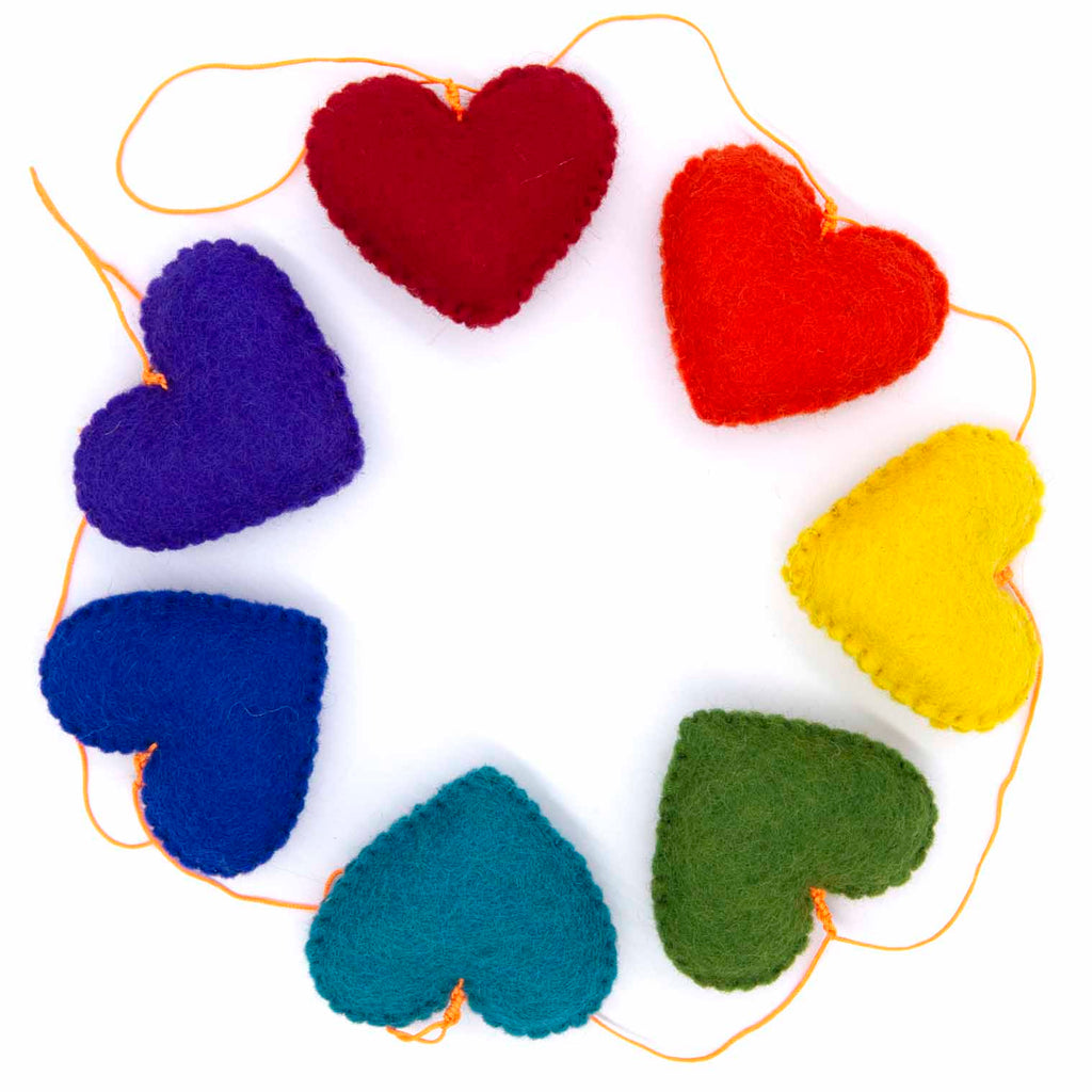 String of Felt Rainbow Hearts-Siesta Crafts