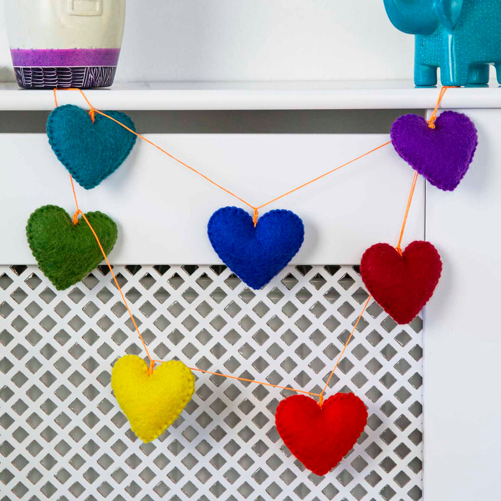 String of Felt Rainbow Hearts-Siesta Crafts