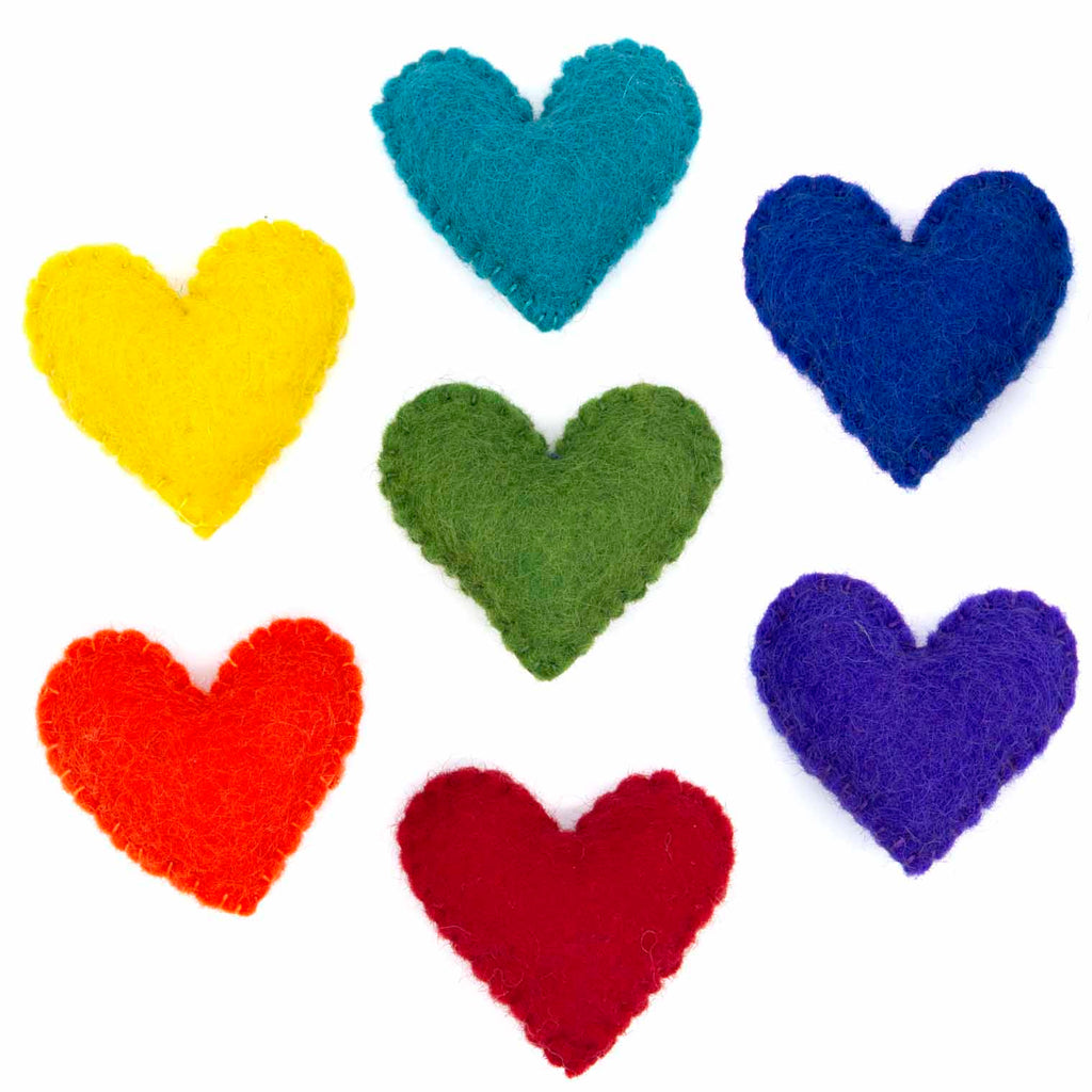 Set of Seven Felt Hearts-Siesta Crafts