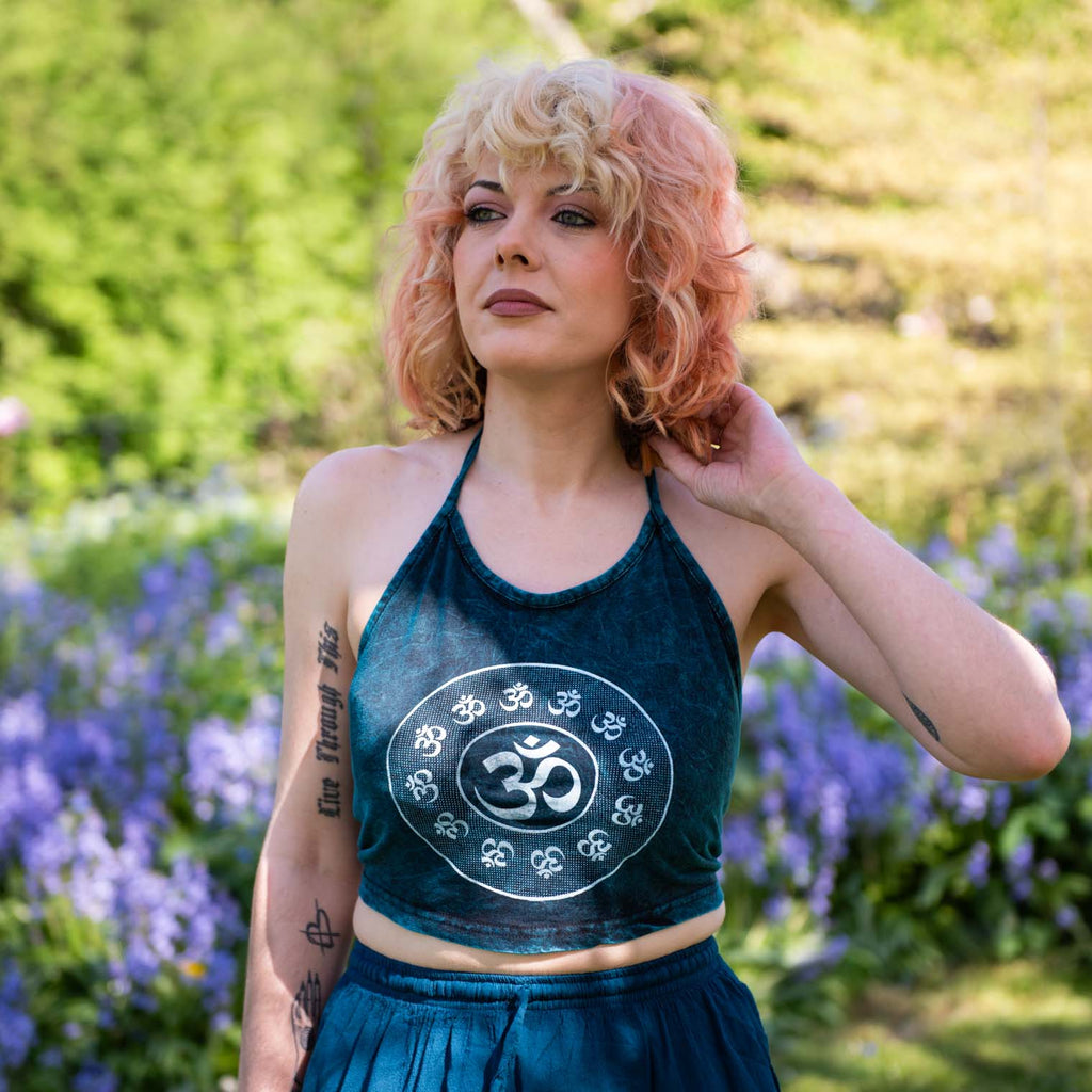 Circle Of Om Halter Neck Top-Siesta Crafts