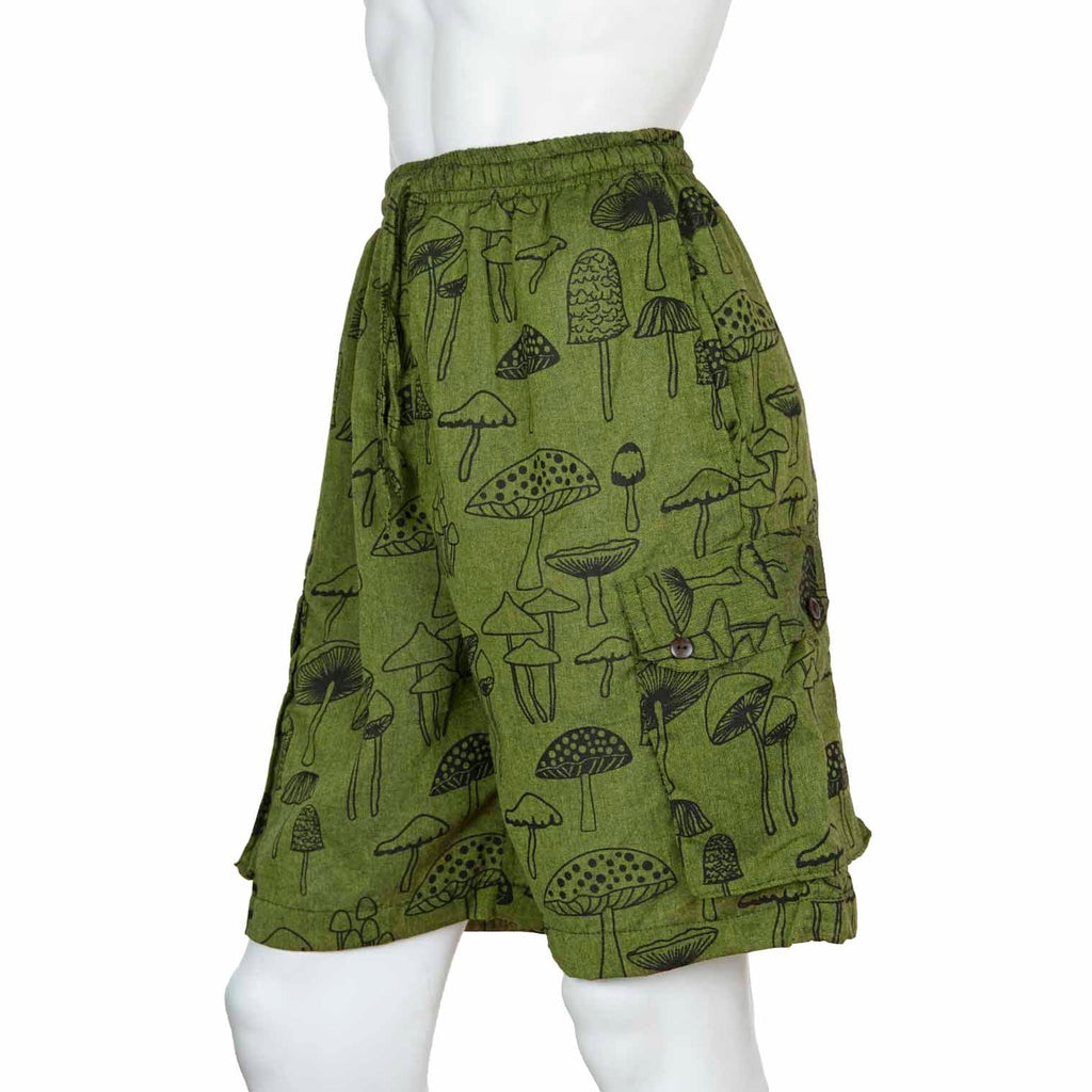 Mushroom Print Combat Shorts-Siesta Crafts