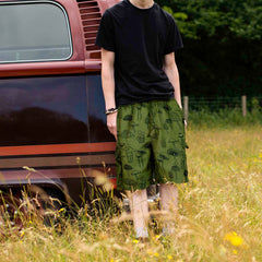 Mushroom Print Combat Shorts-Siesta Crafts