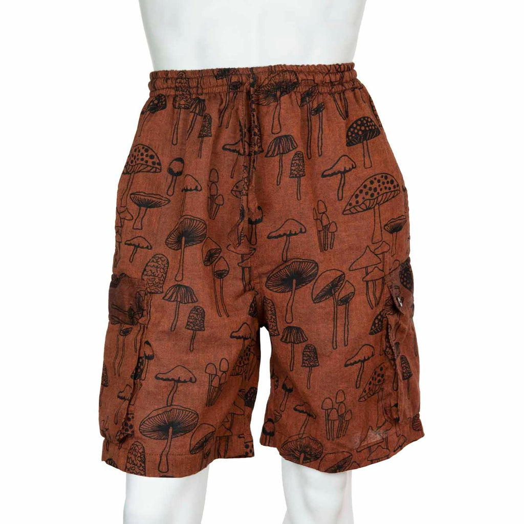 Mushroom Print Combat Shorts-Siesta Crafts