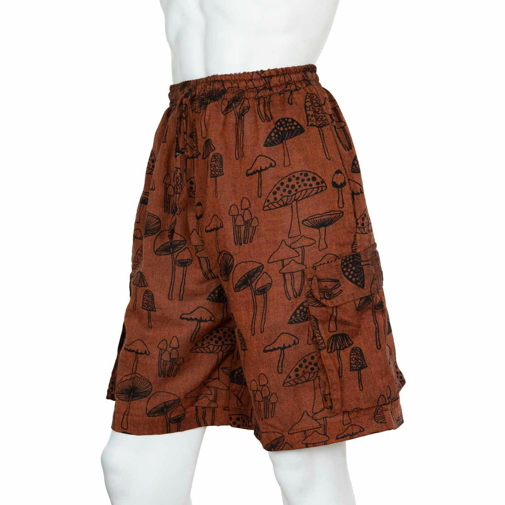Mushroom Print Combat Shorts-Siesta Crafts