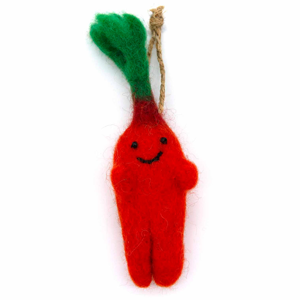 Wonky Carrot Felt Hanging Decoration-Siesta Crafts
