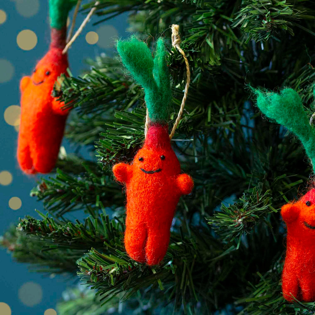 Wonky Carrot Felt Hanging Decoration-Siesta Crafts