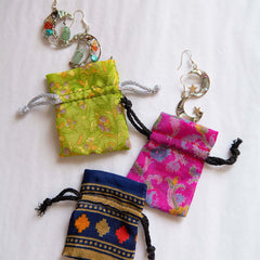 Mini Recycled Sari Jewellery Pouch