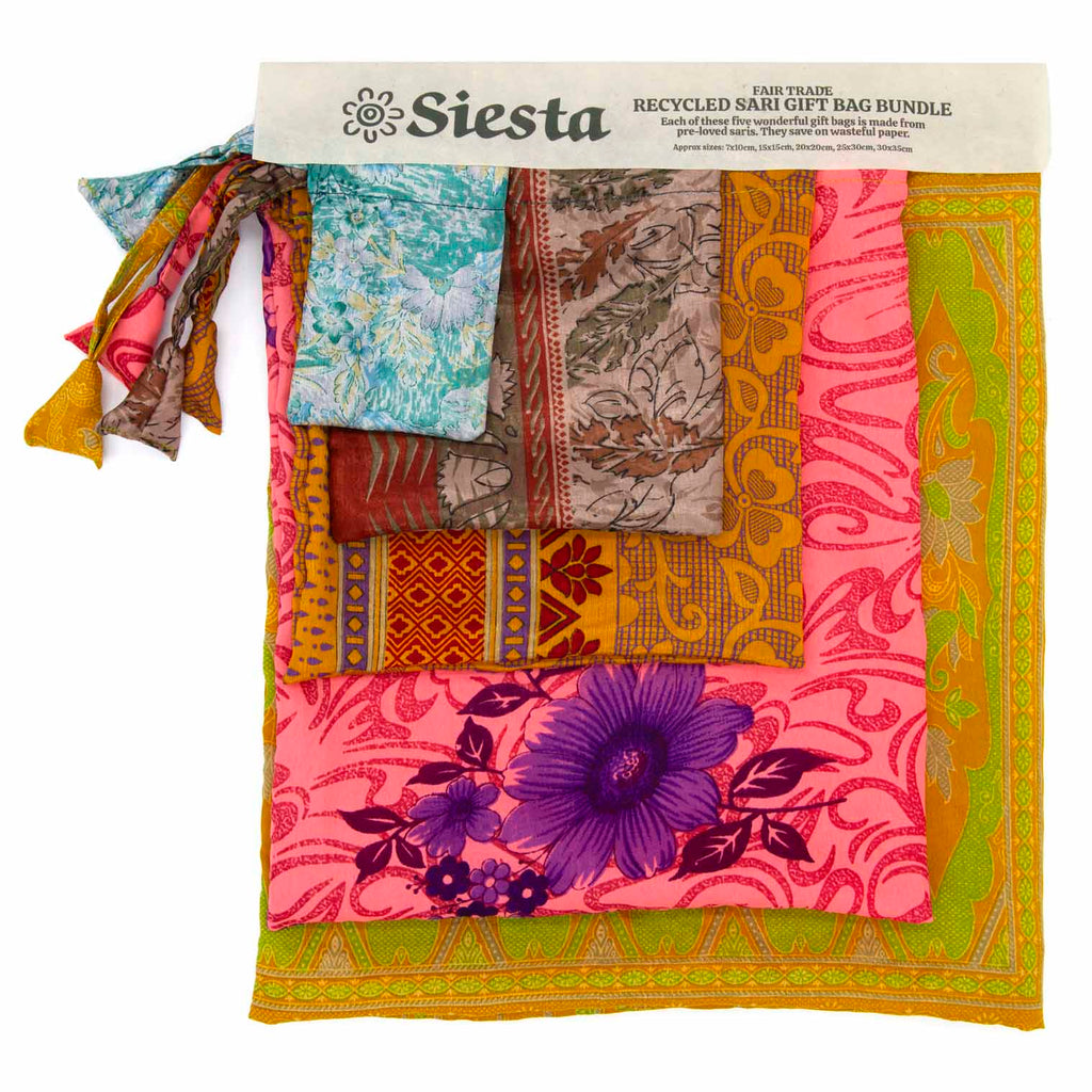 Recycled Sari Gift Bag Set-Siesta Crafts