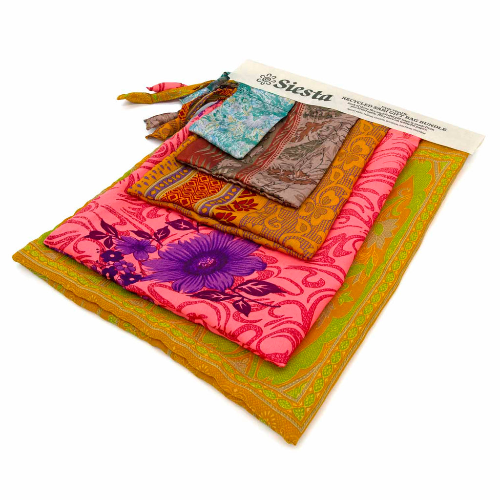 Recycled Sari Gift Bag Set-Siesta Crafts