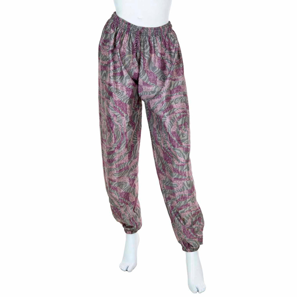 Drawstring Recycled Sari Trousers-Siesta Crafts