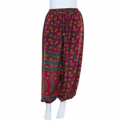 Drawstring Recycled Sari Trousers-Siesta Crafts