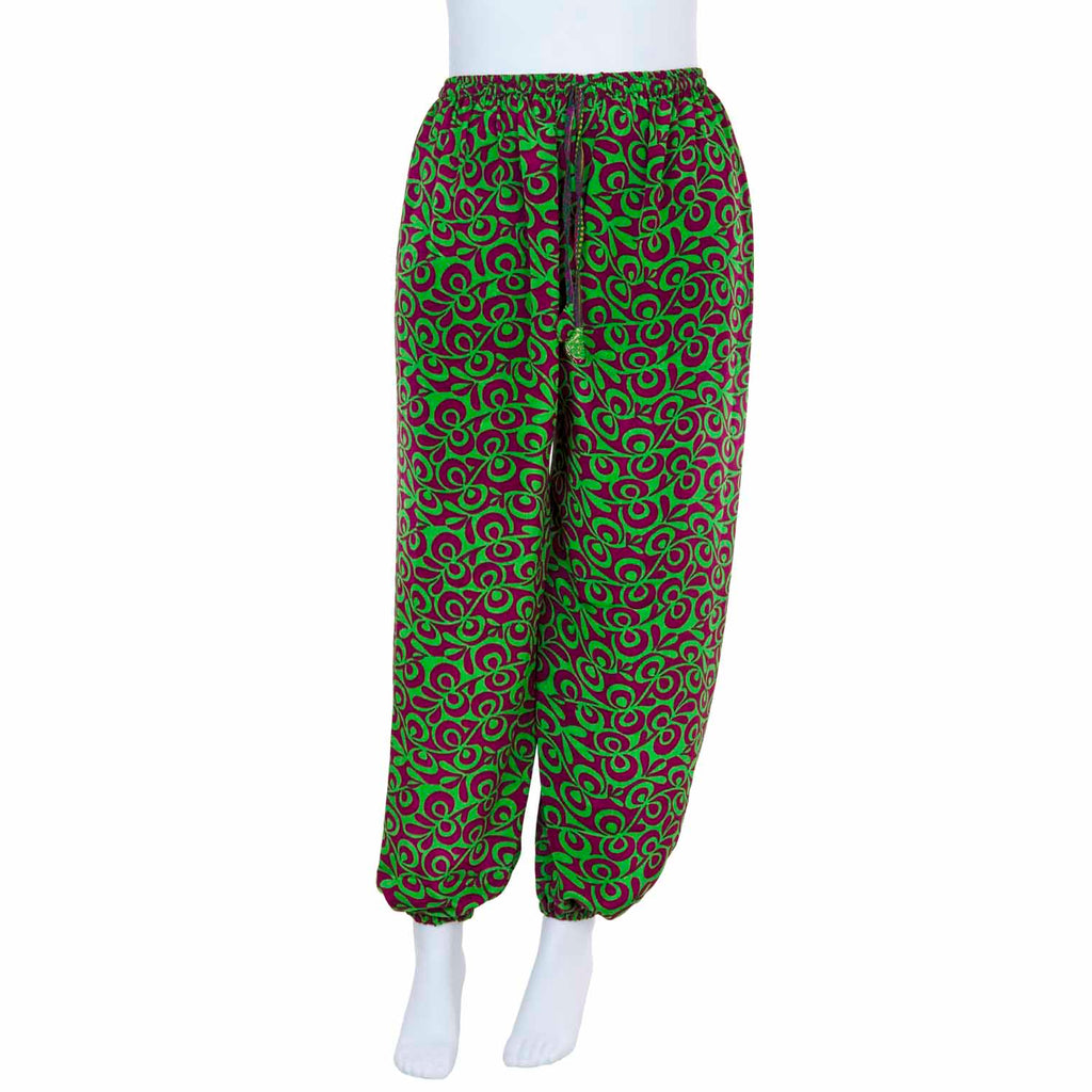 Drawstring Recycled Sari Trousers-Siesta Crafts