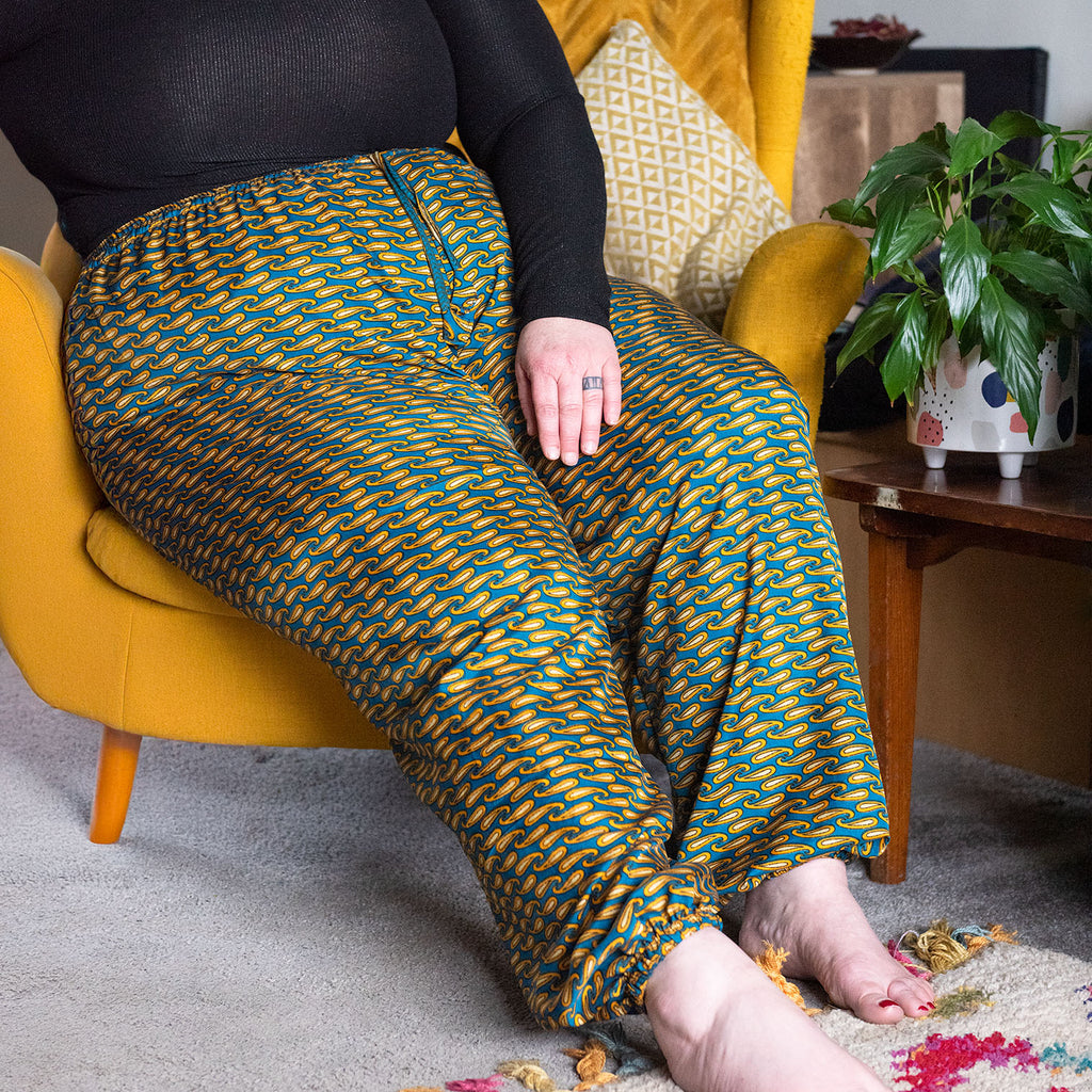 Drawstring Recycled Sari Trousers-Siesta Crafts
