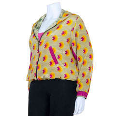 Reversible Recycled Sari Bomber Jacket-Siesta Crafts