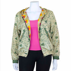Reversible Recycled Sari Bomber Jacket-Siesta Crafts