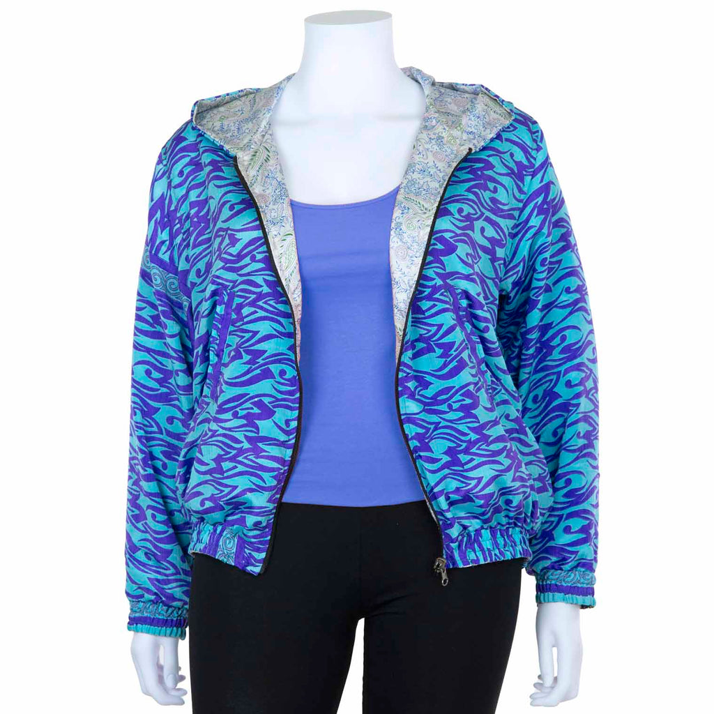 Reversible Recycled Sari Bomber Jacket-Siesta Crafts