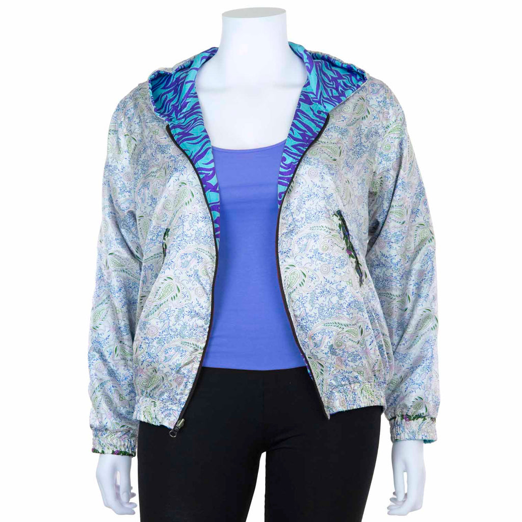 Reversible Recycled Sari Bomber Jacket-Siesta Crafts