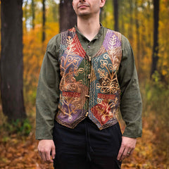 Aari Embroidered Waistcoat-Siesta Crafts