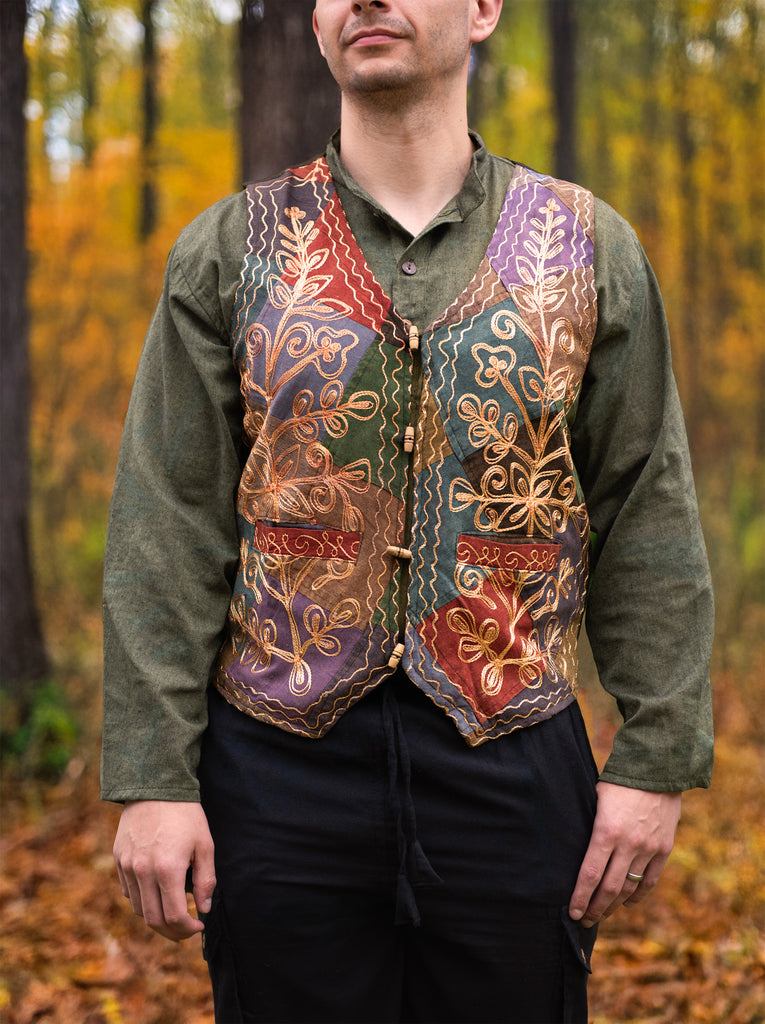 Aari Embroidered Waistcoat-Siesta Crafts