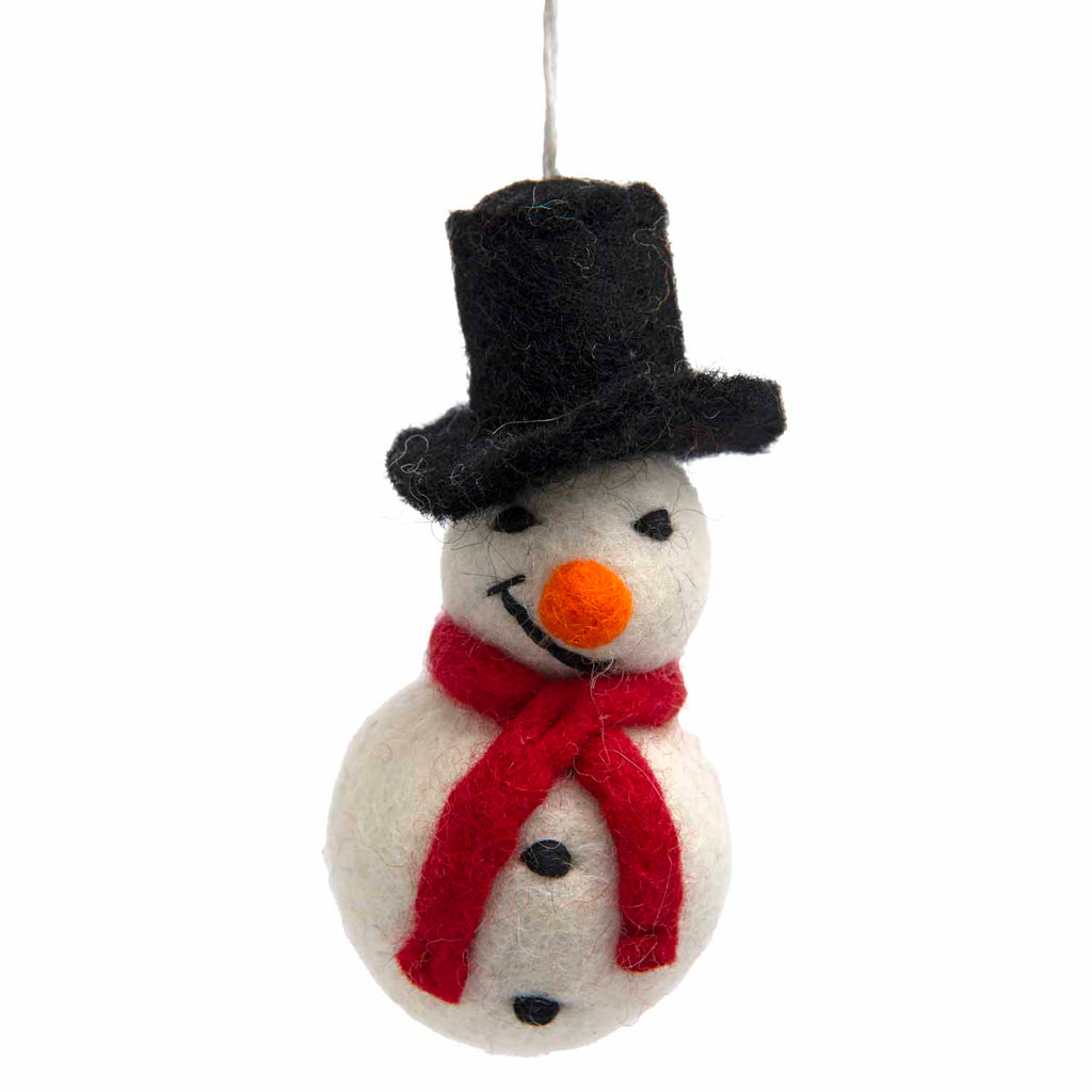 Snowman with Hat Felt Christmas Decoration-Siesta Crafts