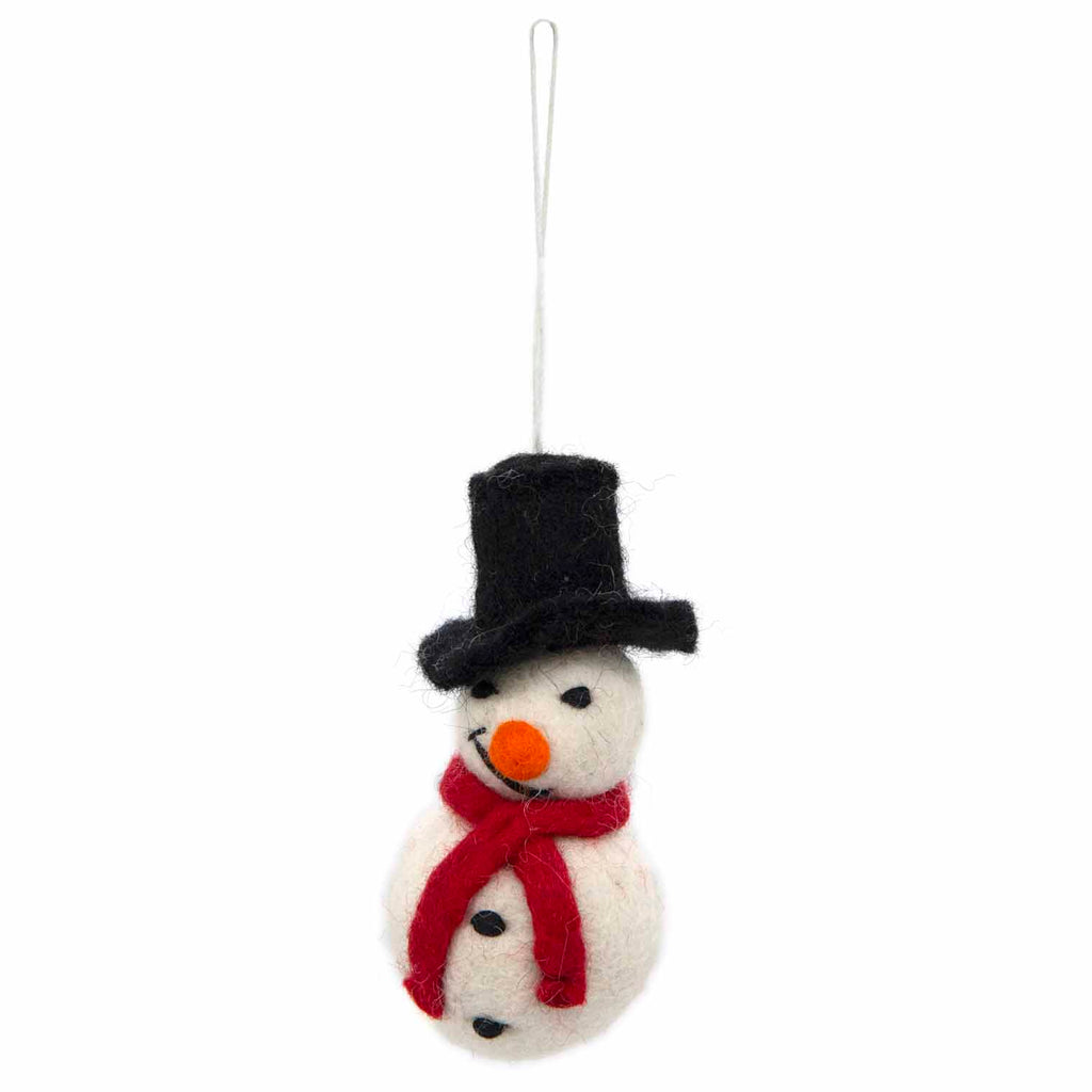 Snowman with Hat Felt Christmas Decoration-Siesta Crafts