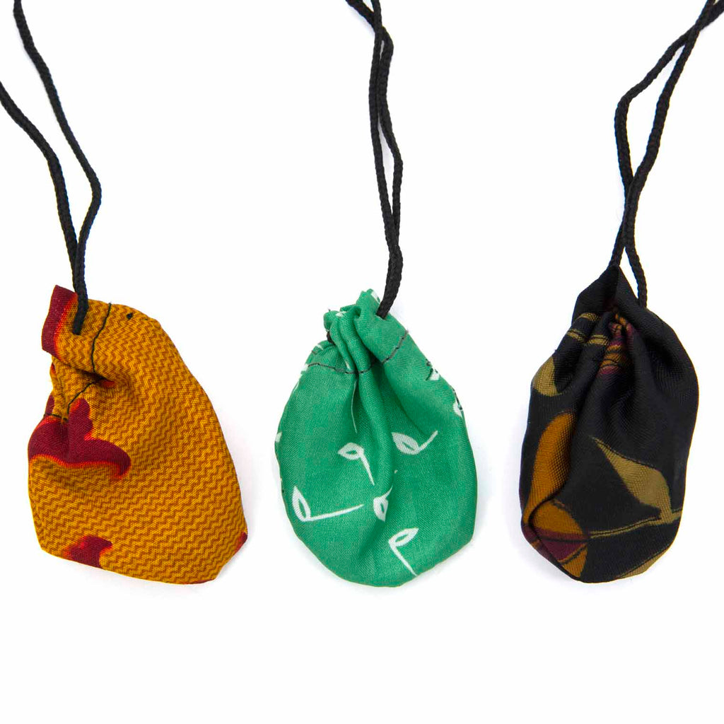 Recycled Sari Crystal Pouch Necklace-Siesta Crafts