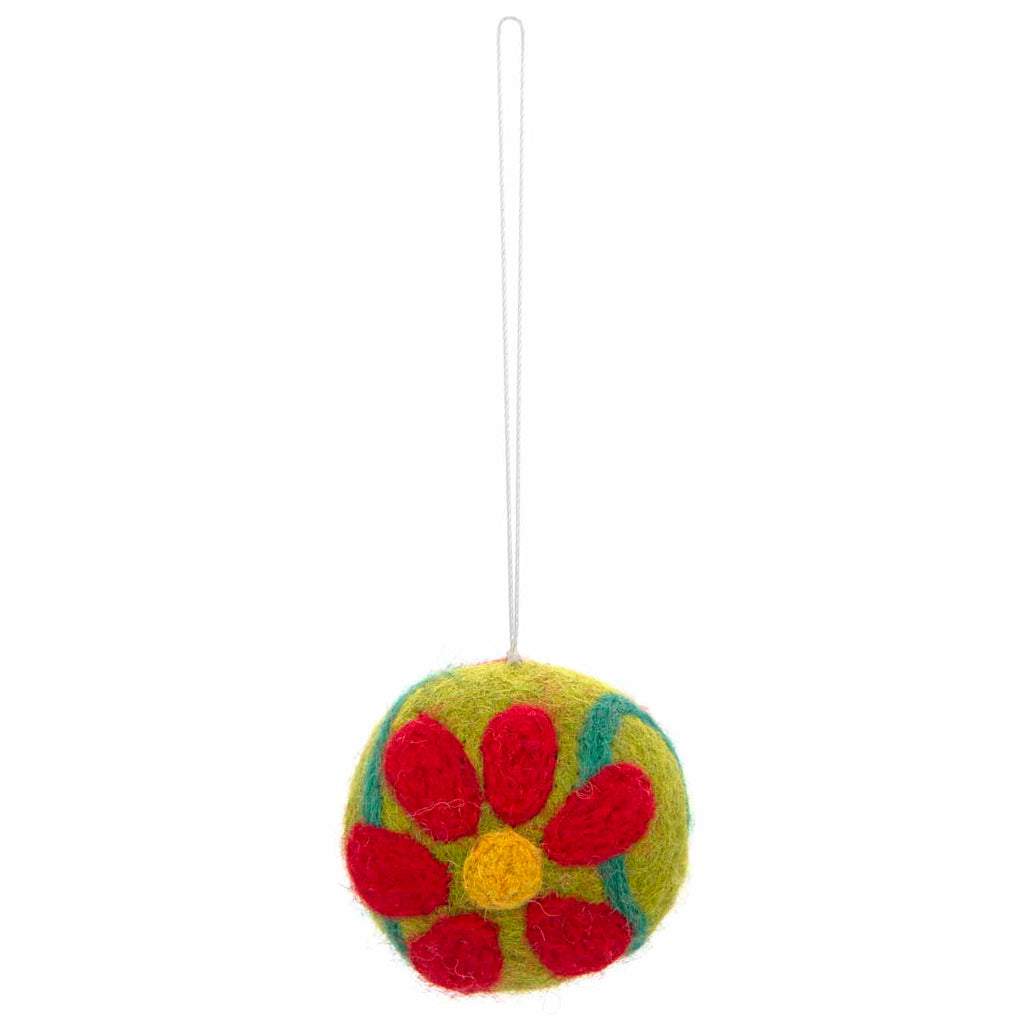 Flower Bauble Felt Christmas Decoration-Siesta Crafts