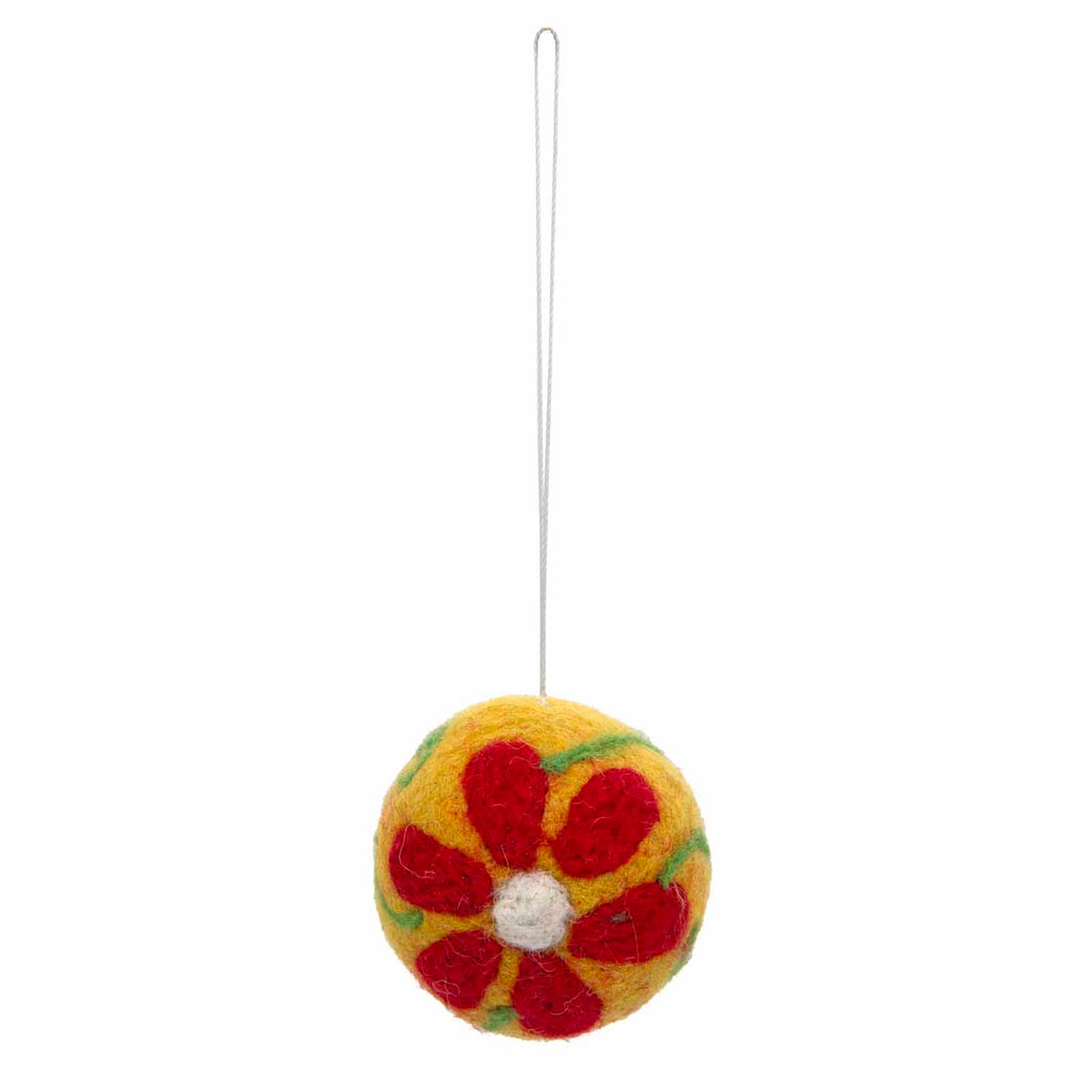 Flower Bauble Felt Christmas Decoration-Siesta Crafts