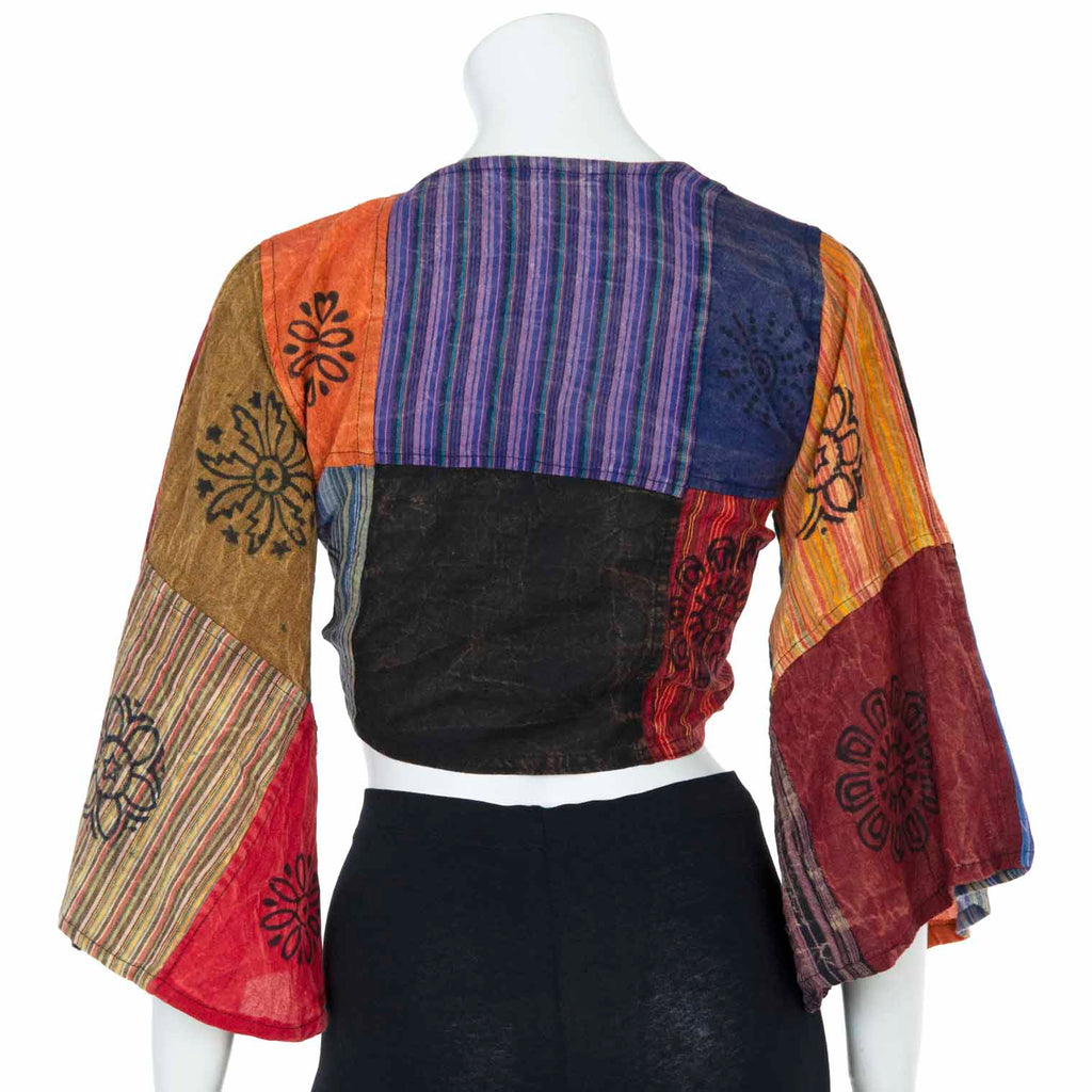 Stripy Patch Wrap Top-Siesta Crafts