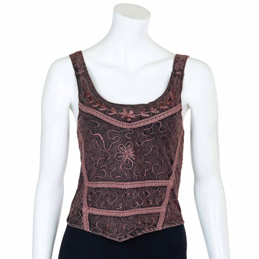 Aari Embroidered Tank Top-Siesta Crafts