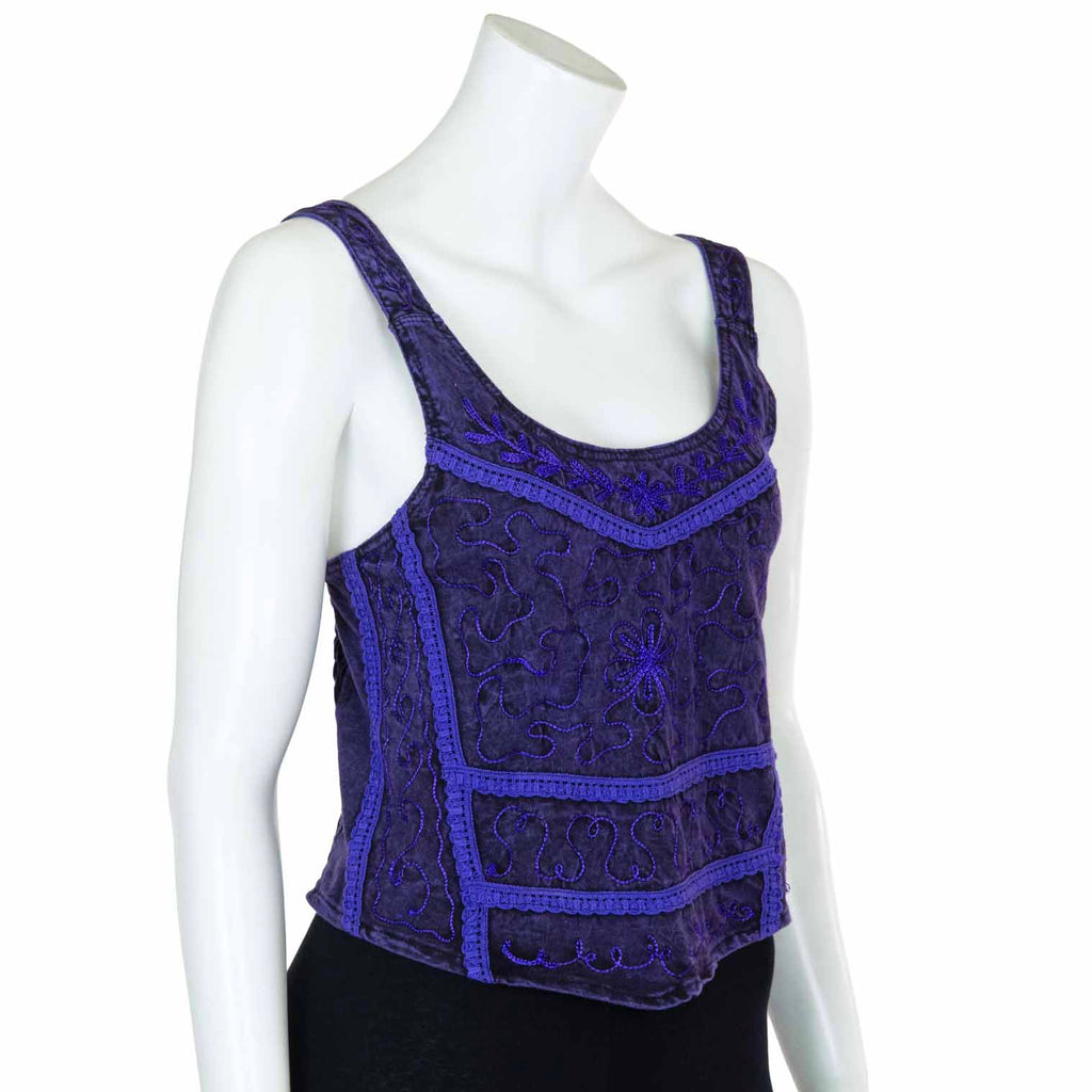 Aari Embroidered Tank Top-Siesta Crafts