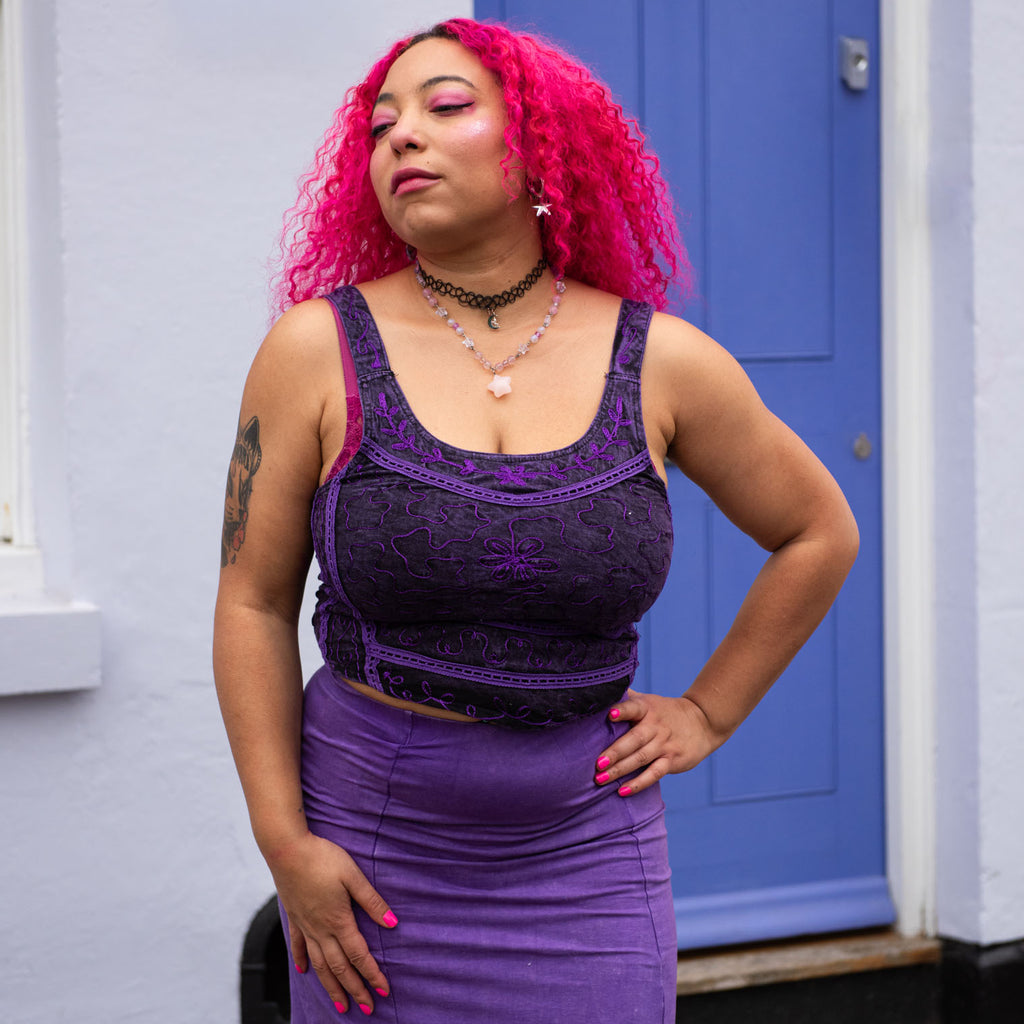 Aari Embroidered Tank Top-Siesta Crafts
