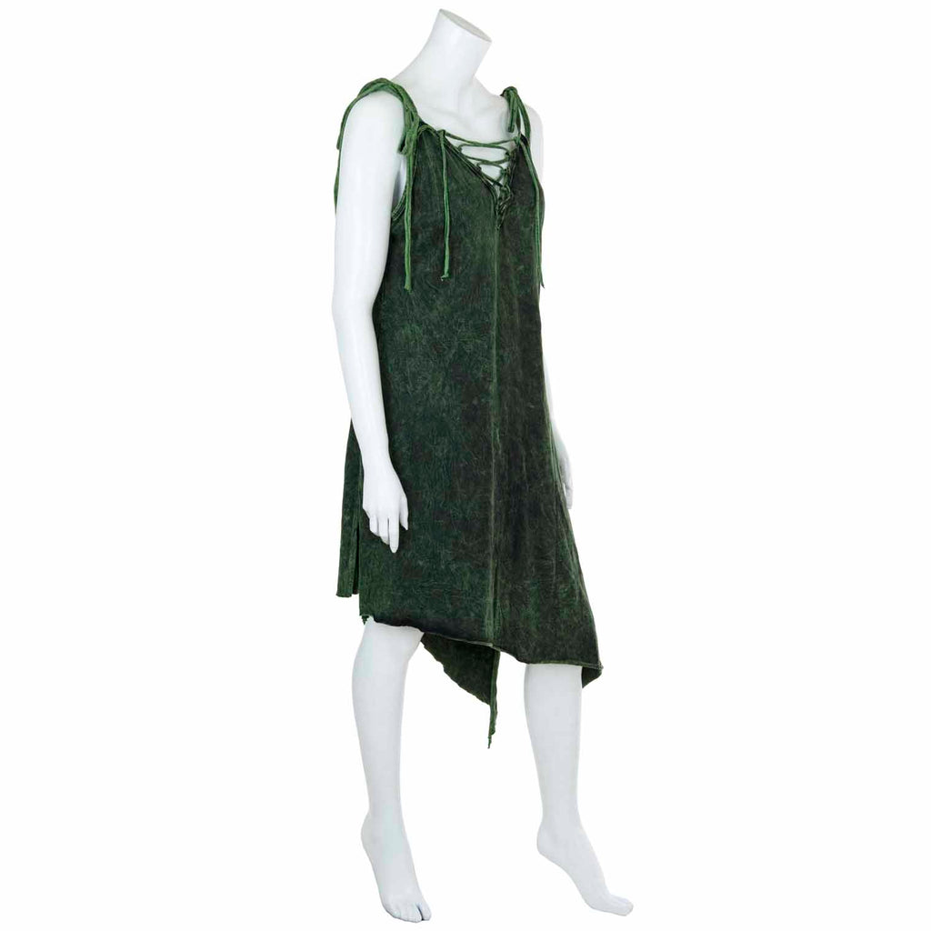 Stonewash Lace Up Diagonal Dress-Siesta Crafts