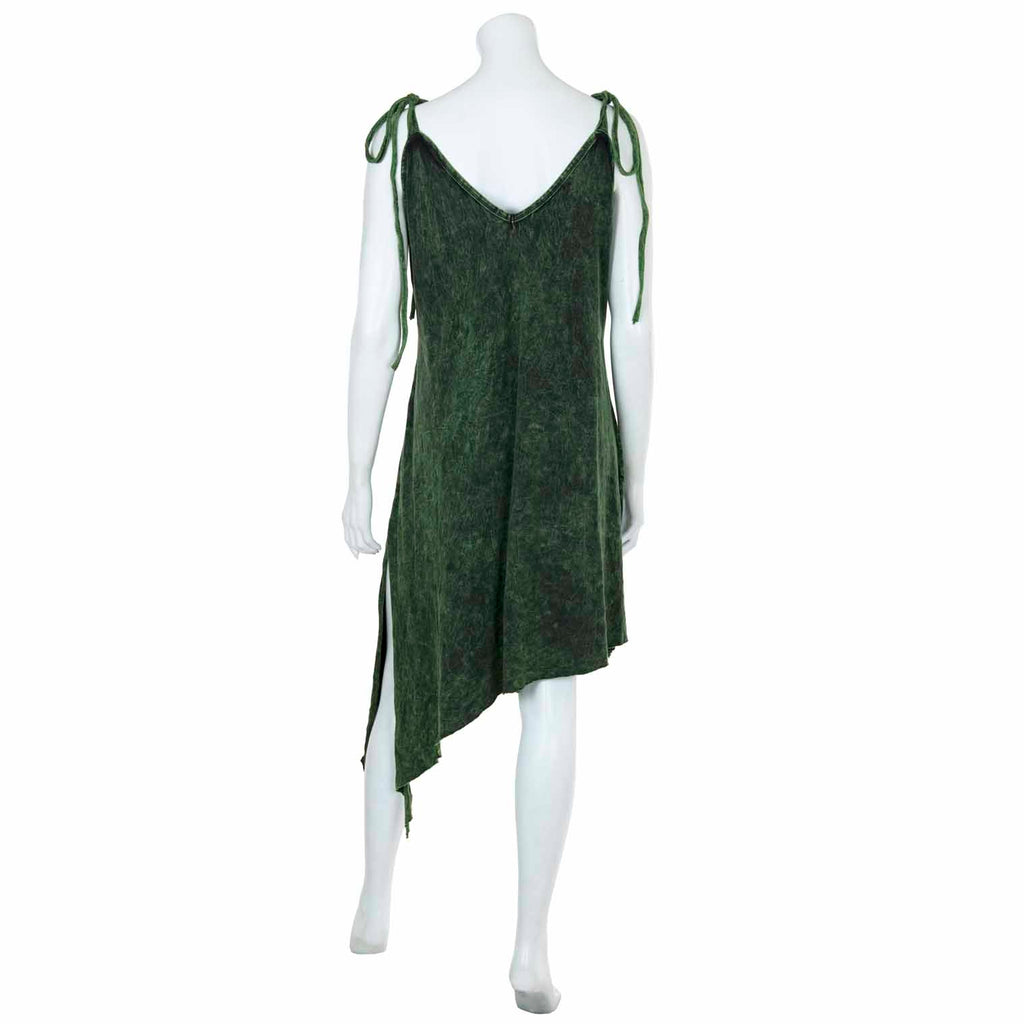 Stonewash Lace Up Diagonal Dress-Siesta Crafts