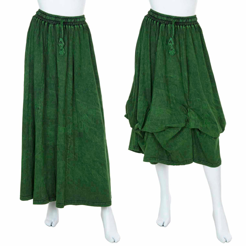 Stonewash Ruffle Maxi Skirt-Siesta Crafts