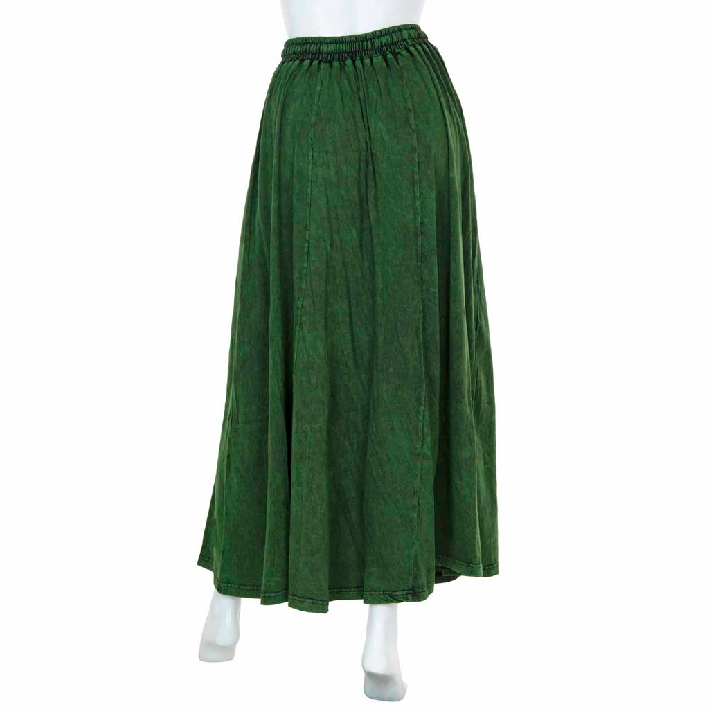 Stonewash Ruffle Maxi Skirt-Siesta Crafts