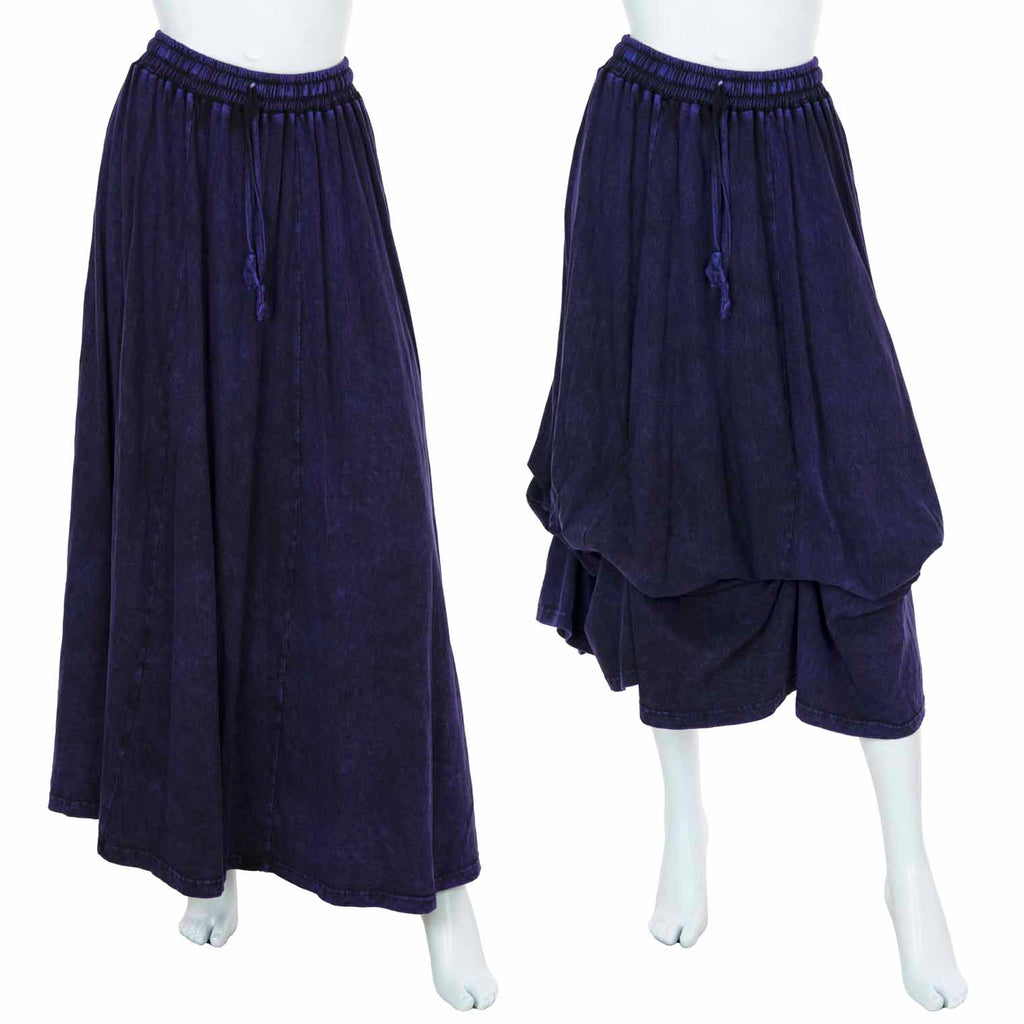 Stonewash Ruffle Maxi Skirt-Siesta Crafts