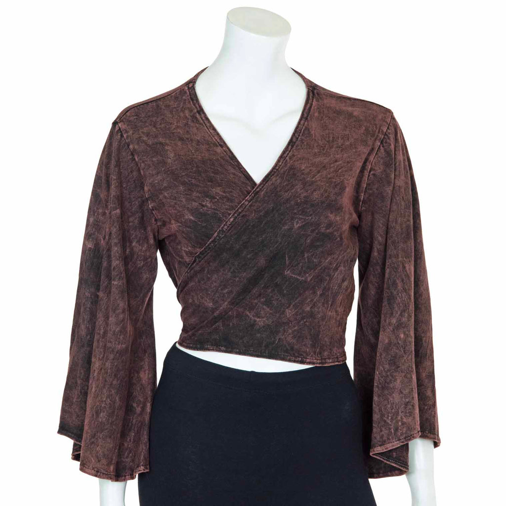 Stonewash Wrap Top-Siesta Crafts