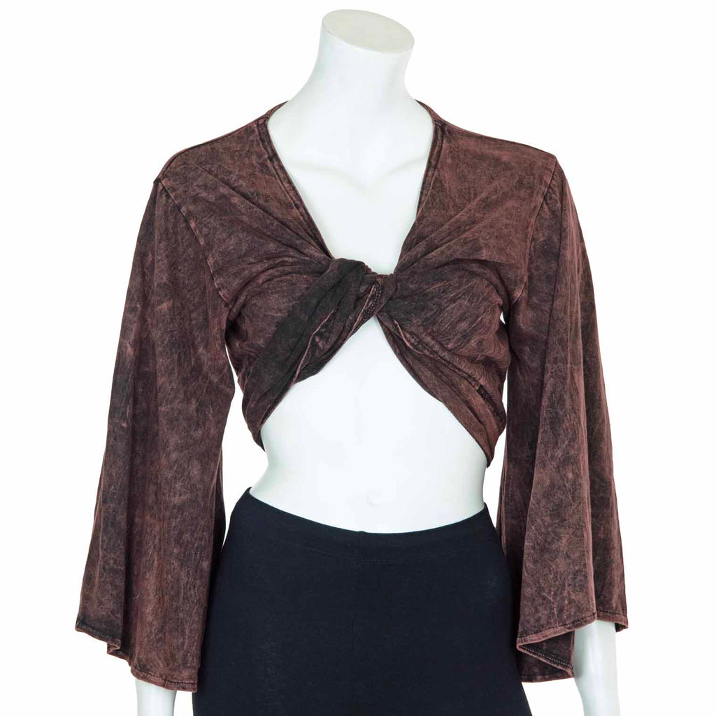 Stonewash Wrap Top-Siesta Crafts