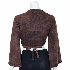 Stonewash Wrap Top-Siesta Crafts
