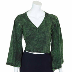 Stonewash Wrap Top-Siesta Crafts