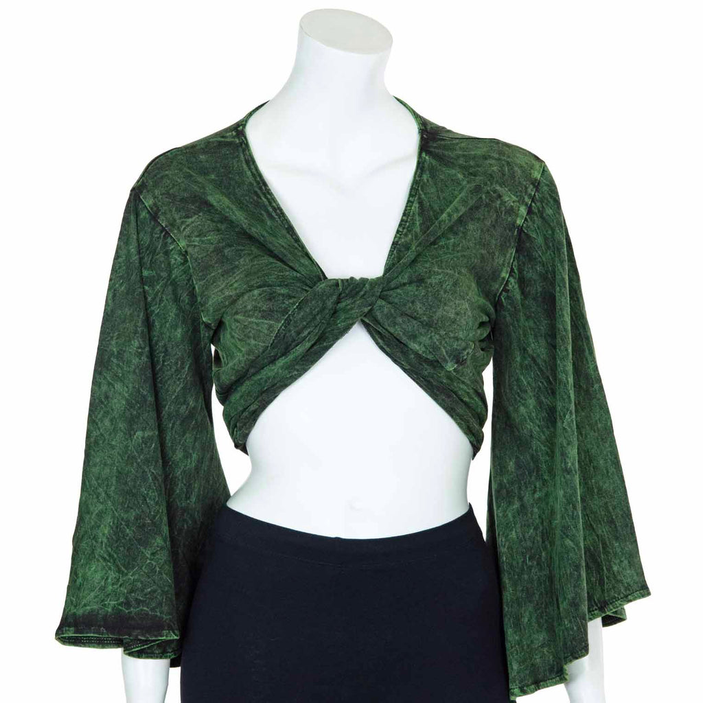 Stonewash Wrap Top-Siesta Crafts