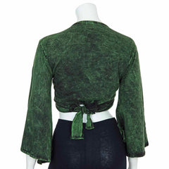 Stonewash Wrap Top-Siesta Crafts