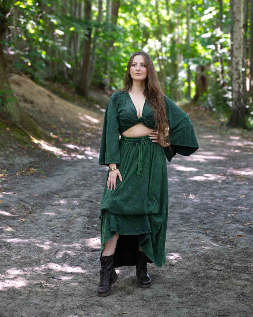 Stonewash Wrap Top-Siesta Crafts