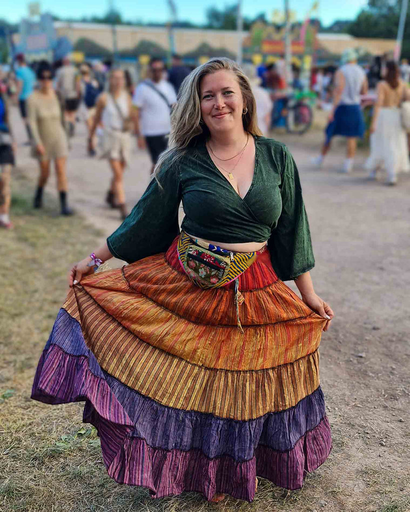 Stonewash Wrap Top-Siesta Crafts