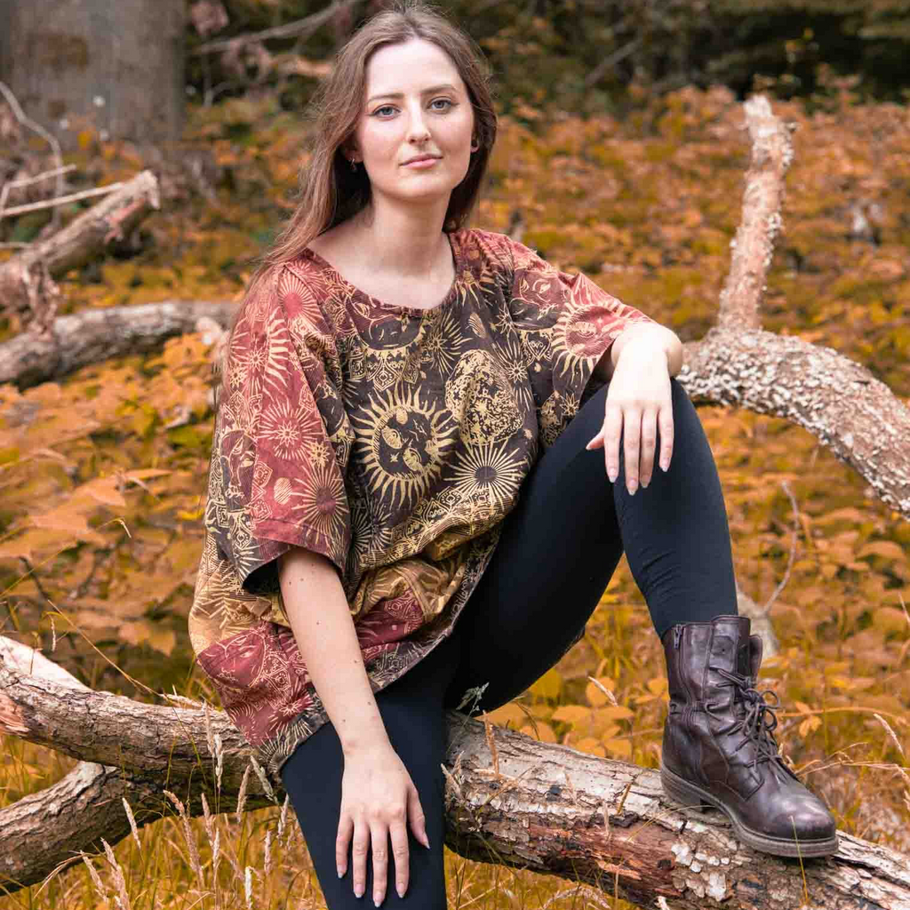 Sun & Moon Tie-Dye Smock Top - Fair Trade - Siesta UK – Siesta Crafts