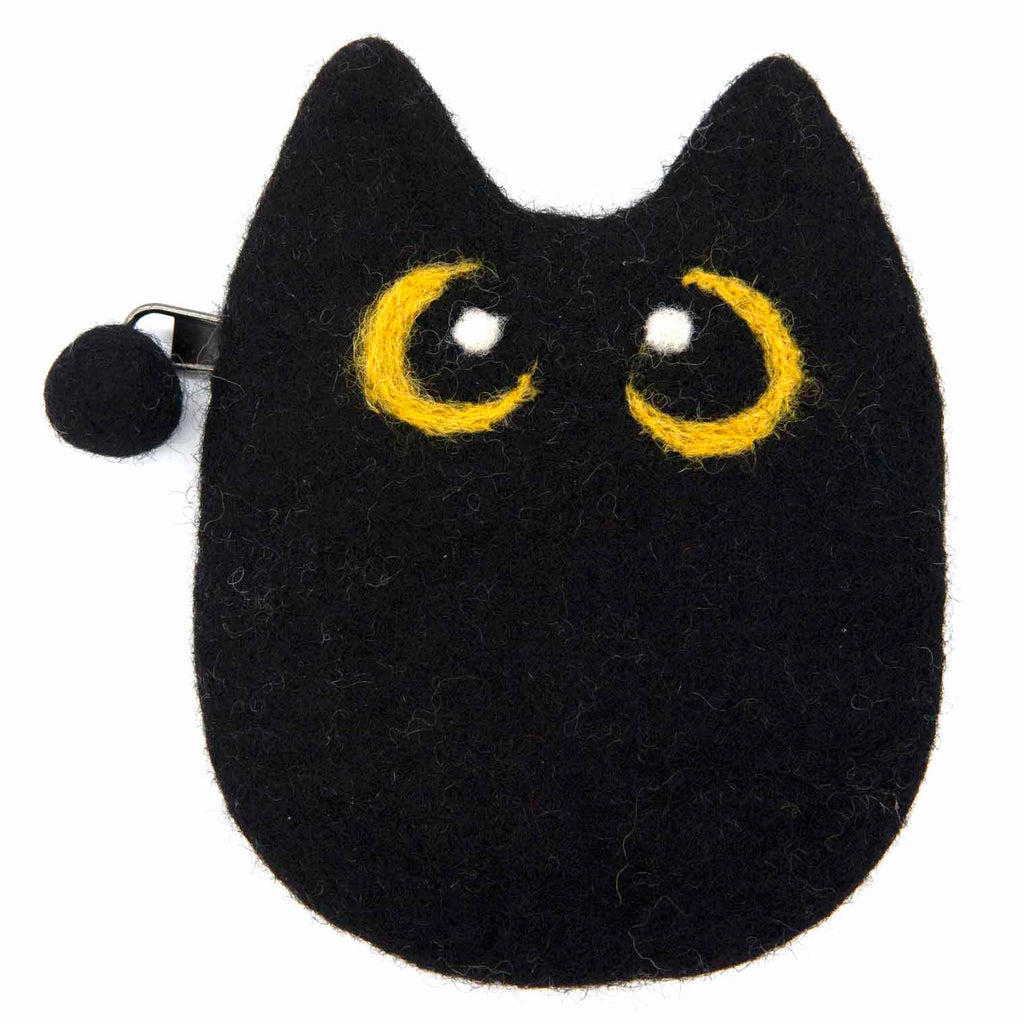 Black Cat Felt Coin Purse-Siesta Crafts