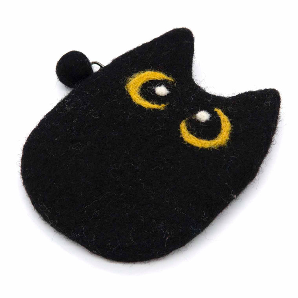 Black Cat Felt Coin Purse-Siesta Crafts