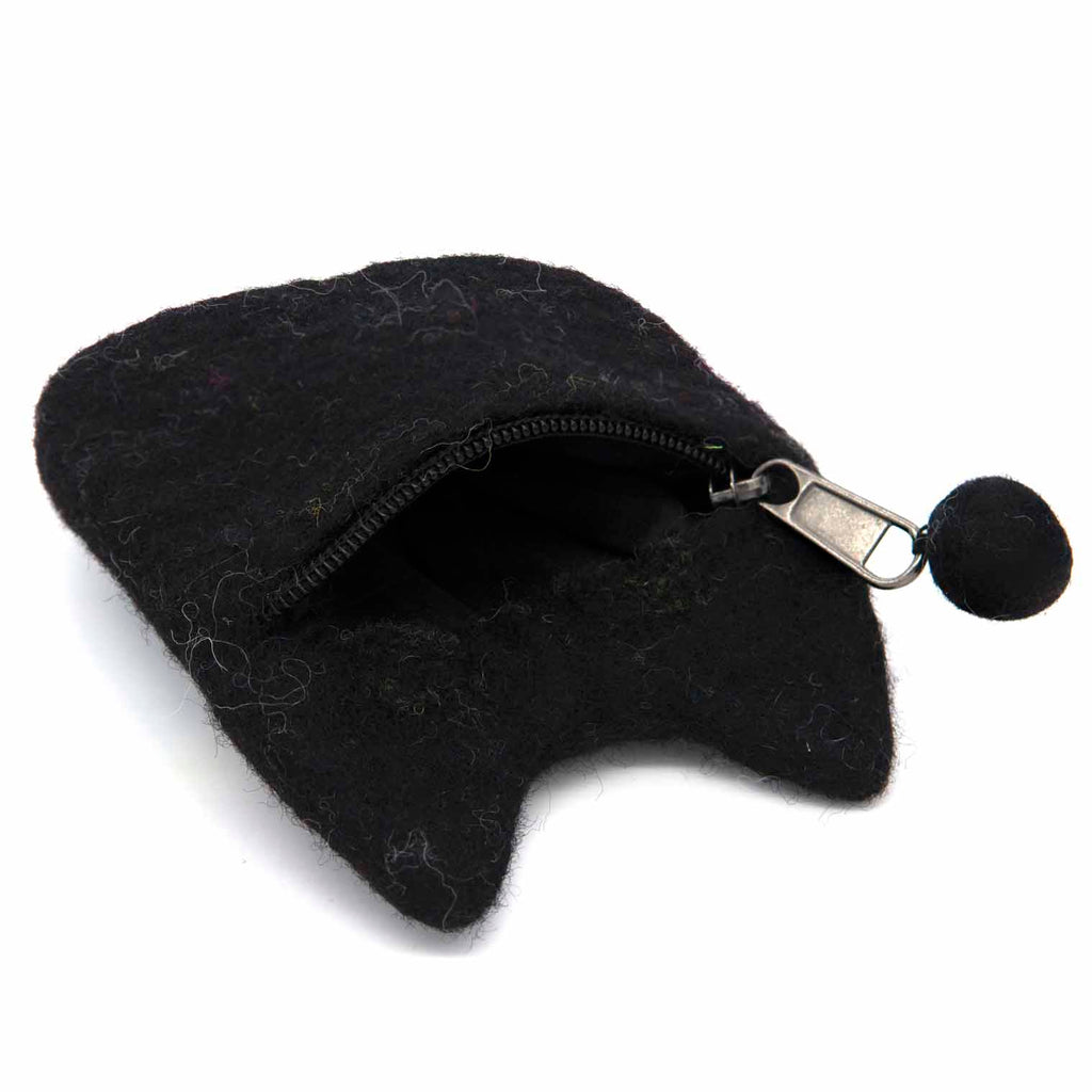 Black Cat Felt Coin Purse-Siesta Crafts