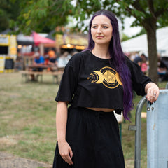 Triple Goddess Pentacle Crop T-Shirt-Siesta Crafts